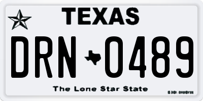 TX license plate DRN0489