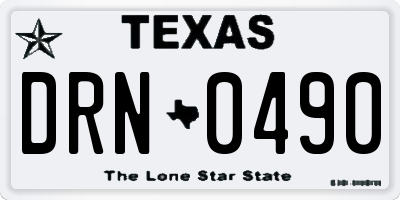 TX license plate DRN0490