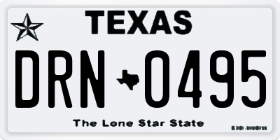 TX license plate DRN0495