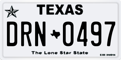 TX license plate DRN0497