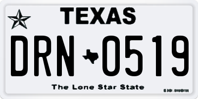TX license plate DRN0519