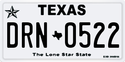 TX license plate DRN0522