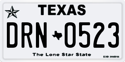 TX license plate DRN0523