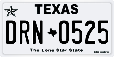 TX license plate DRN0525