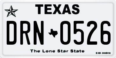 TX license plate DRN0526