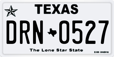 TX license plate DRN0527