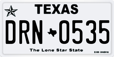 TX license plate DRN0535