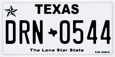 TX license plate DRN0544