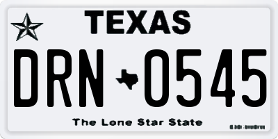 TX license plate DRN0545