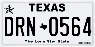 TX license plate DRN0564