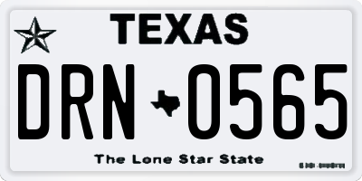 TX license plate DRN0565