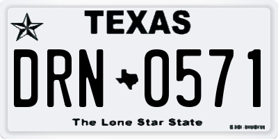 TX license plate DRN0571