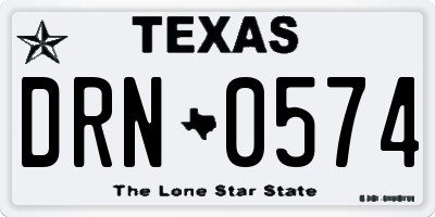 TX license plate DRN0574