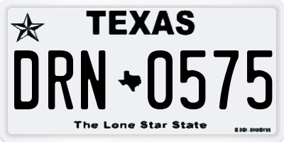 TX license plate DRN0575