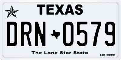 TX license plate DRN0579