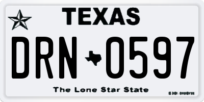 TX license plate DRN0597