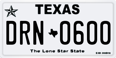 TX license plate DRN0600