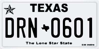 TX license plate DRN0601