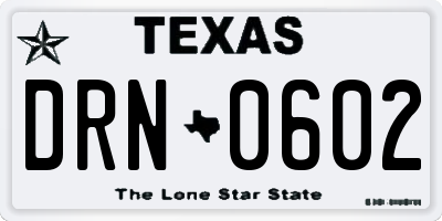 TX license plate DRN0602