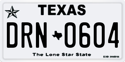 TX license plate DRN0604