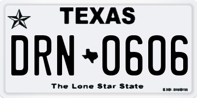 TX license plate DRN0606