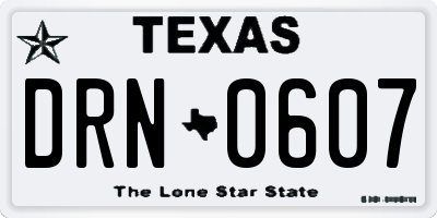 TX license plate DRN0607