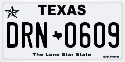 TX license plate DRN0609