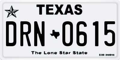 TX license plate DRN0615