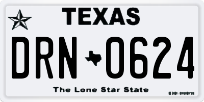 TX license plate DRN0624