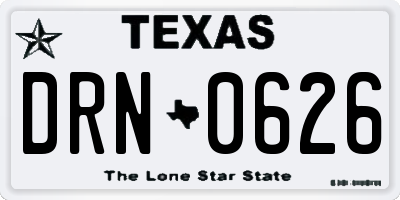 TX license plate DRN0626