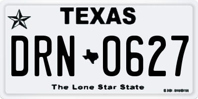 TX license plate DRN0627