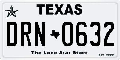 TX license plate DRN0632