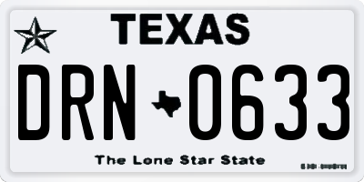 TX license plate DRN0633