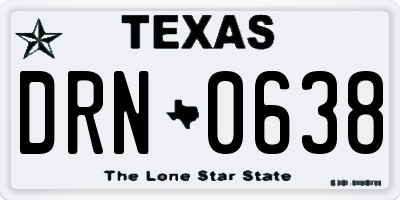 TX license plate DRN0638