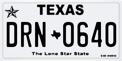 TX license plate DRN0640