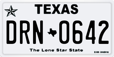 TX license plate DRN0642