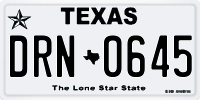 TX license plate DRN0645