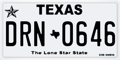TX license plate DRN0646