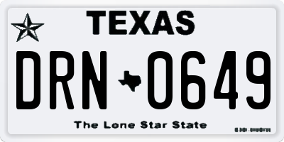 TX license plate DRN0649