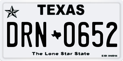 TX license plate DRN0652