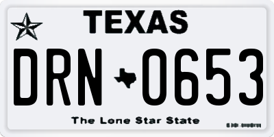 TX license plate DRN0653