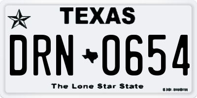 TX license plate DRN0654