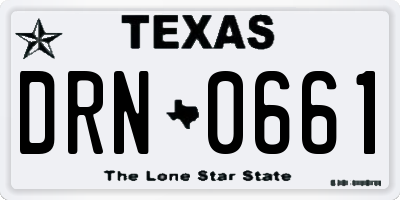 TX license plate DRN0661
