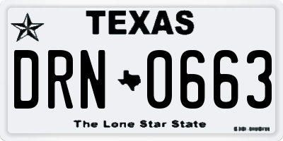 TX license plate DRN0663
