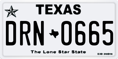 TX license plate DRN0665