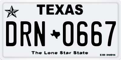 TX license plate DRN0667