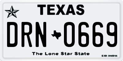 TX license plate DRN0669