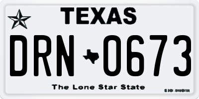 TX license plate DRN0673