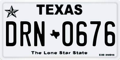 TX license plate DRN0676
