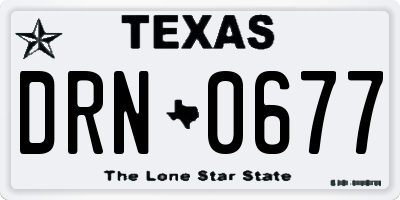 TX license plate DRN0677
